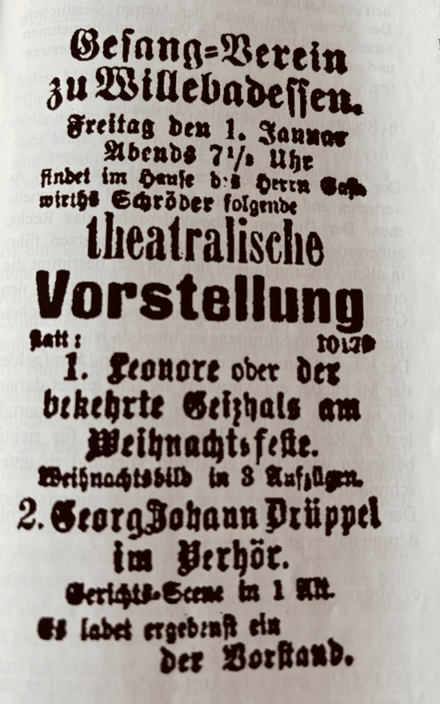 Erste Theatervorstellung in Willebadessen